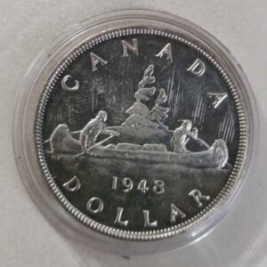 1948 Canada Uncirculated Rare Silver Dollar Coin, MS 65 Grade